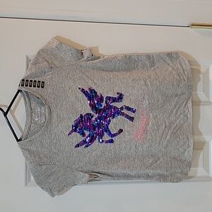 Girls unicorn sparkle/sequin shirt